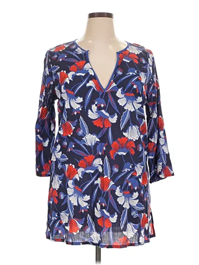 Pre-owned J.crew Factory Store Kimono In Blue