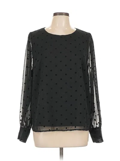 Pre-owned J.crew Factory Store Long Sleeve Blouse In Black