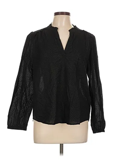J.crew Factory Store Long Sleeve Blouse In Black