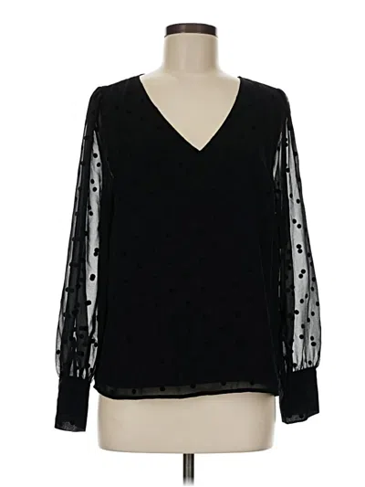 Pre-owned J.crew Factory Store Long Sleeve Blouse In Black