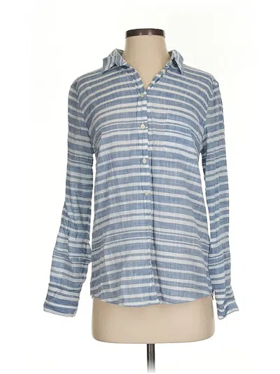 Pre-owned J.crew Factory Store Long Sleeve Blouse In Blue