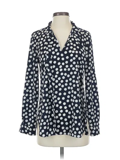 Pre-owned J.crew Factory Store Long Sleeve Blouse In Blue