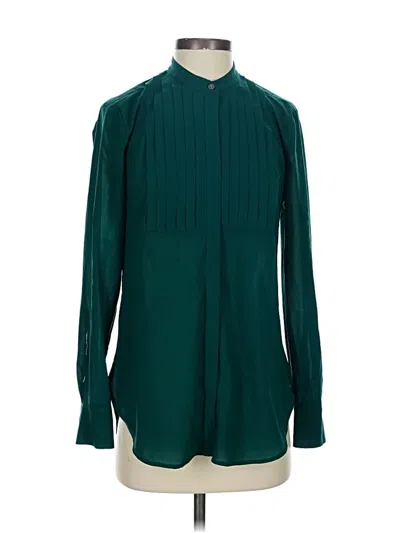 Pre-owned J.crew Factory Store Long Sleeve Blouse In Blue