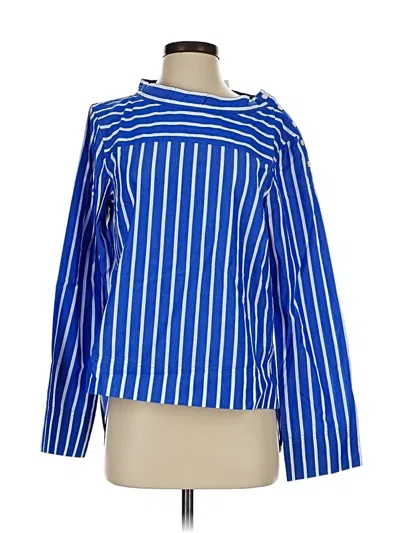 J.crew Factory Store Long Sleeve Blouse In Blue