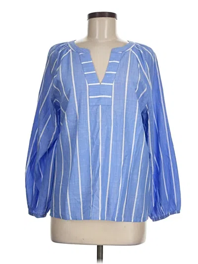 J.crew Factory Store Long Sleeve Blouse In Blue