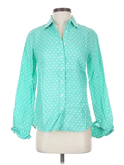 Pre-owned J.crew Factory Store Long Sleeve Blouse In Blue