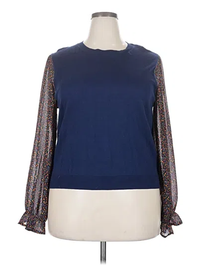 J.crew Factory Store Long Sleeve Blouse In Blue