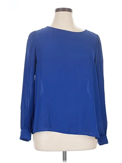 J.crew Factory Store Long Sleeve Blouse In Blue