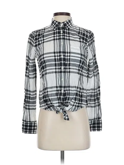 Pre-owned J.crew Factory Store Long Sleeve Blouse In Gray