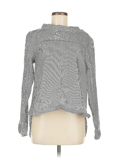 Pre-owned J.crew Factory Store Long Sleeve Blouse In Gray