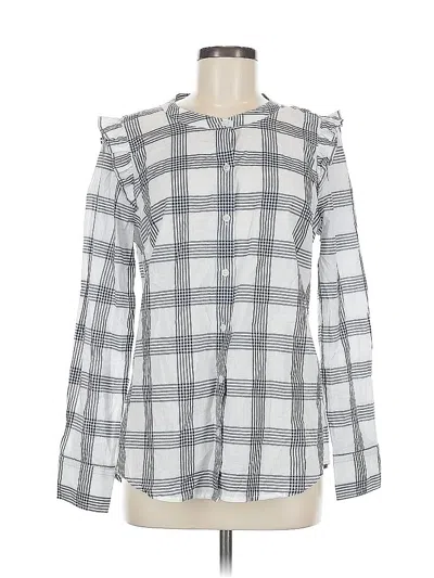 Pre-owned J.crew Factory Store Long Sleeve Blouse In Gray