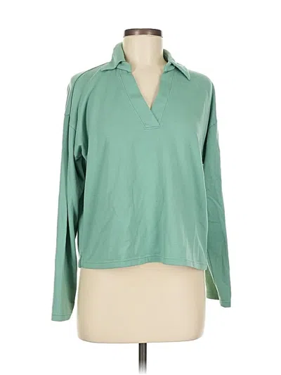 Pre-owned J.crew Factory Store Long Sleeve Blouse In Green