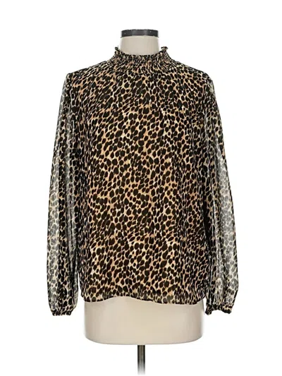 J.crew Factory Store Long Sleeve Blouse In Multi