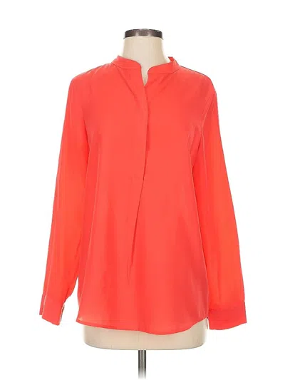 Pre-owned J.crew Factory Store Long Sleeve Blouse In Orange