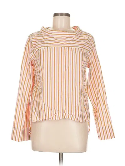 Pre-owned J.crew Factory Store Long Sleeve Blouse In Orange