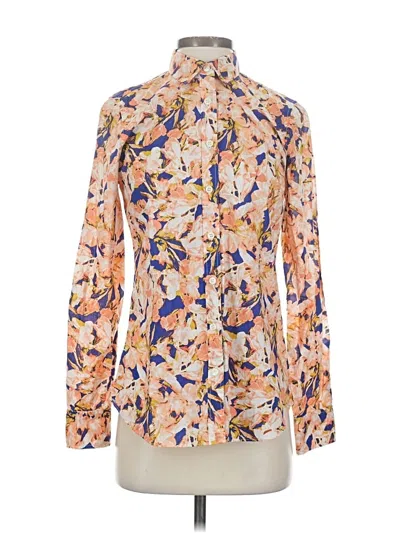 Pre-owned J.crew Factory Store Long Sleeve Blouse In Orange