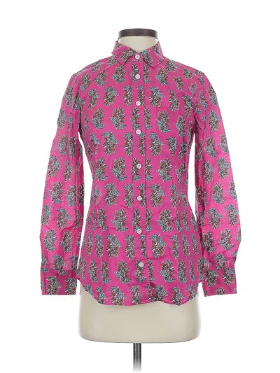 Pre-owned J.crew Factory Store Long Sleeve Blouse In Pink