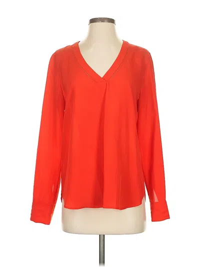 Pre-owned J.crew Factory Store Long Sleeve Blouse In Red