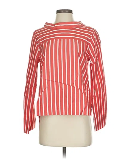 Pre-owned J.crew Factory Store Long Sleeve Blouse In Red