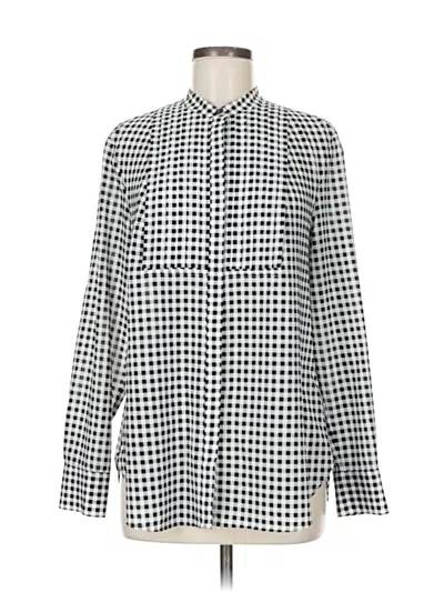 Pre-owned J.crew Factory Store Long Sleeve Blouse In Silver