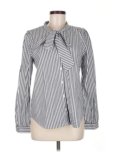 Pre-owned J.crew Factory Store Long Sleeve Blouse In Silver