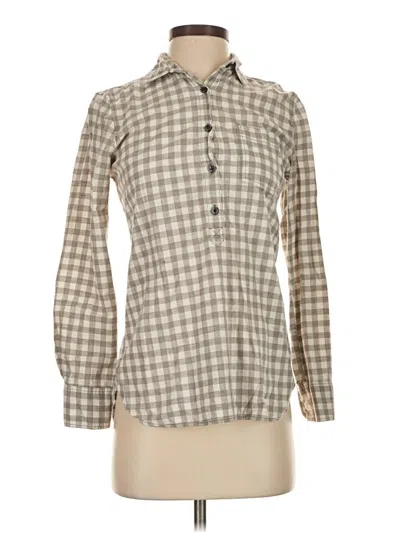 Pre-owned J.crew Factory Store Long Sleeve Blouse In Tan