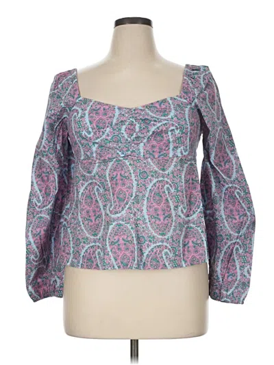 J.crew Factory Store Long Sleeve Blouse In Teal