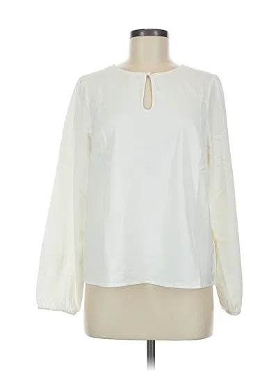 Pre-owned J.crew Factory Store Long Sleeve Blouse In White