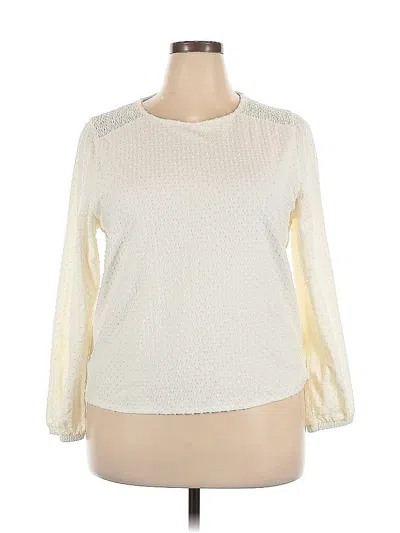 Pre-owned J.crew Factory Store Long Sleeve Blouse In White