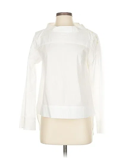 Pre-owned J.crew Factory Store Long Sleeve Blouse In White