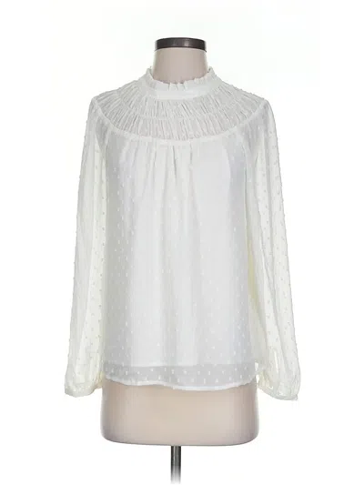Pre-owned J.crew Factory Store Long Sleeve Blouse In White