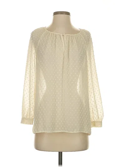 Pre-owned J.crew Factory Store Long Sleeve Blouse In White