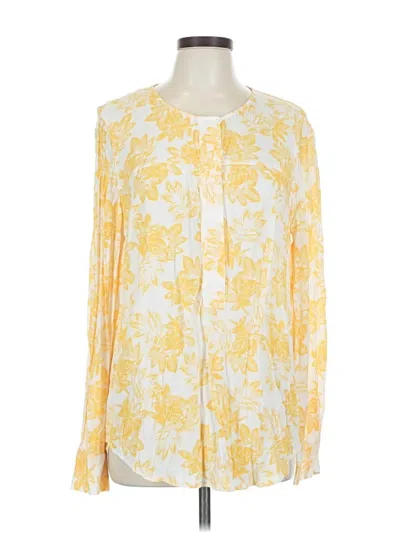 Pre-owned J.crew Factory Store Long Sleeve Blouse In Yellow