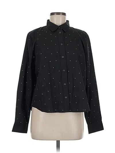 J.crew Factory Store Long Sleeve Button Down Shirt In Black