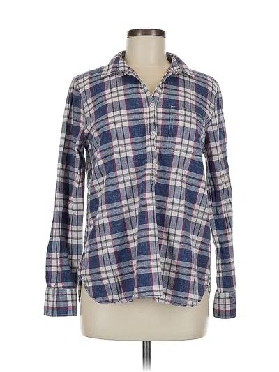 Pre-owned J.crew Factory Store Long Sleeve Button Down Shirt In Blue