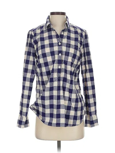 Pre-owned J.crew Factory Store Long Sleeve Button Down Shirt In Blue