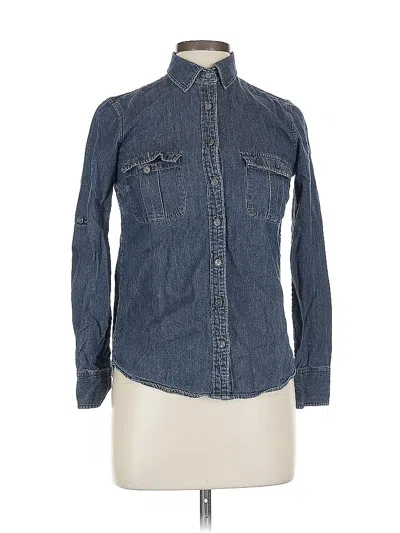 Pre-owned J.crew Factory Store Long Sleeve Button Down Shirt In Blue