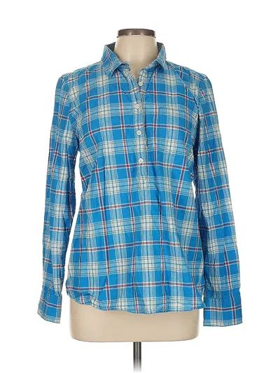 Pre-owned J.crew Factory Store Long Sleeve Button Down Shirt In Blue