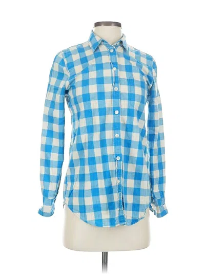 Pre-owned J.crew Factory Store Long Sleeve Button Down Shirt In Blue