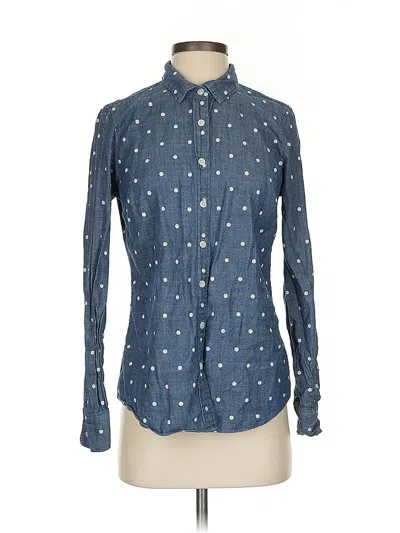 Pre-owned J.crew Factory Store Long Sleeve Button Down Shirt In Blue