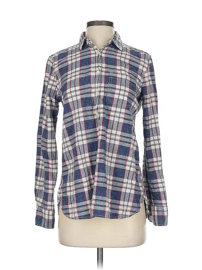 Pre-owned J.crew Factory Store Long Sleeve Button Down Shirt In Blue