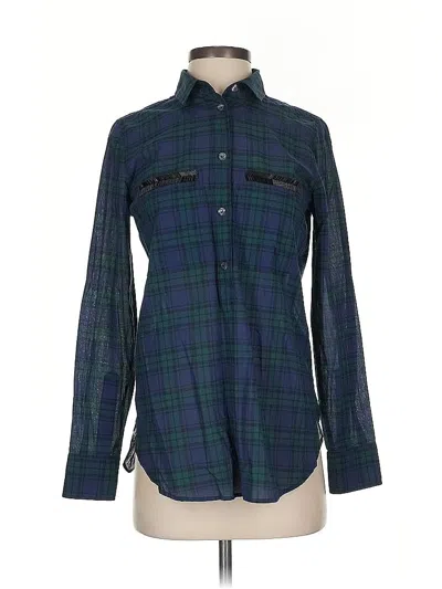 Pre-owned J.crew Factory Store Long Sleeve Button Down Shirt In Blue