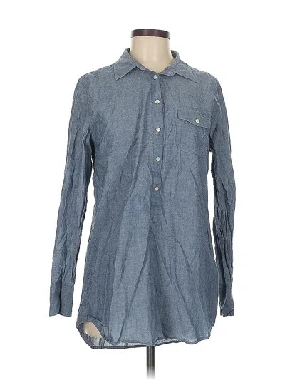 Pre-owned J.crew Factory Store Long Sleeve Button Down Shirt In Blue
