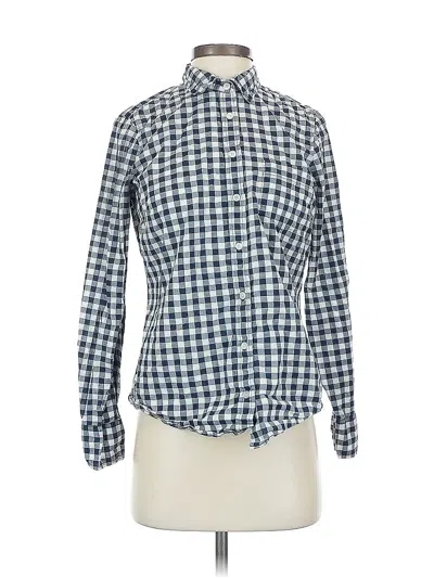 Pre-owned J.crew Factory Store Long Sleeve Button Down Shirt In Blue