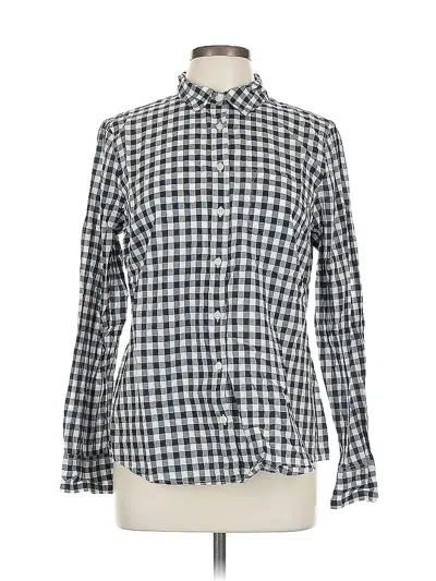 Pre-owned J.crew Factory Store Long Sleeve Button Down Shirt In Blue