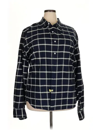 Pre-owned J.crew Factory Store Long Sleeve Button Down Shirt In Blue