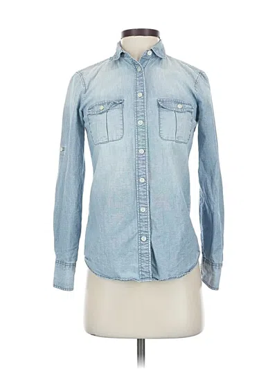 Pre-owned J.crew Factory Store Long Sleeve Button Down Shirt In Blue
