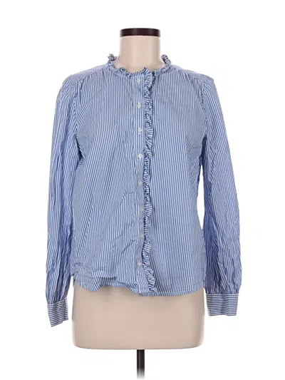 Pre-owned J.crew Factory Store Long Sleeve Button Down Shirt In Blue
