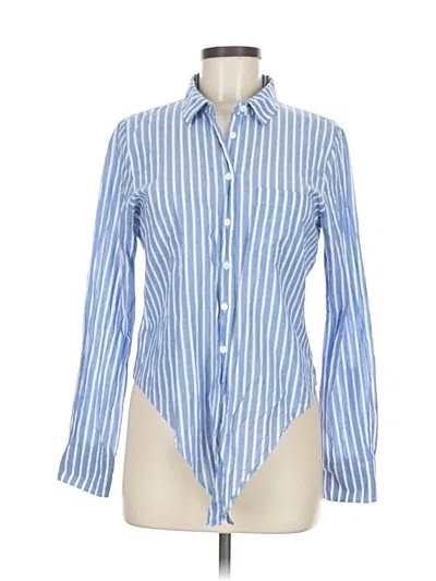 Pre-owned J.crew Factory Store Long Sleeve Button Down Shirt In Blue