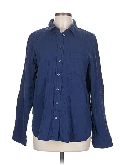 Pre-owned J.crew Factory Store Long Sleeve Button Down Shirt In Blue